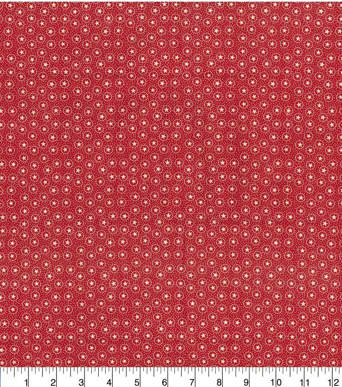 Fabric Traditions Star Circles Red Patriotic Cotton Fabric