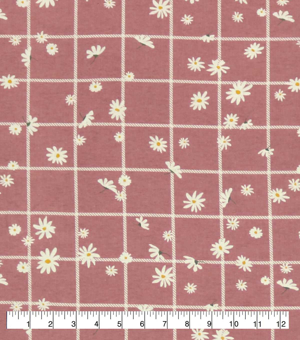 Daisies On Window Pane Plaid Super Snuggle Flannel Fabric