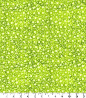 Lime Green Sundrenched Floral Cotton Fabric by Keepsake Calico