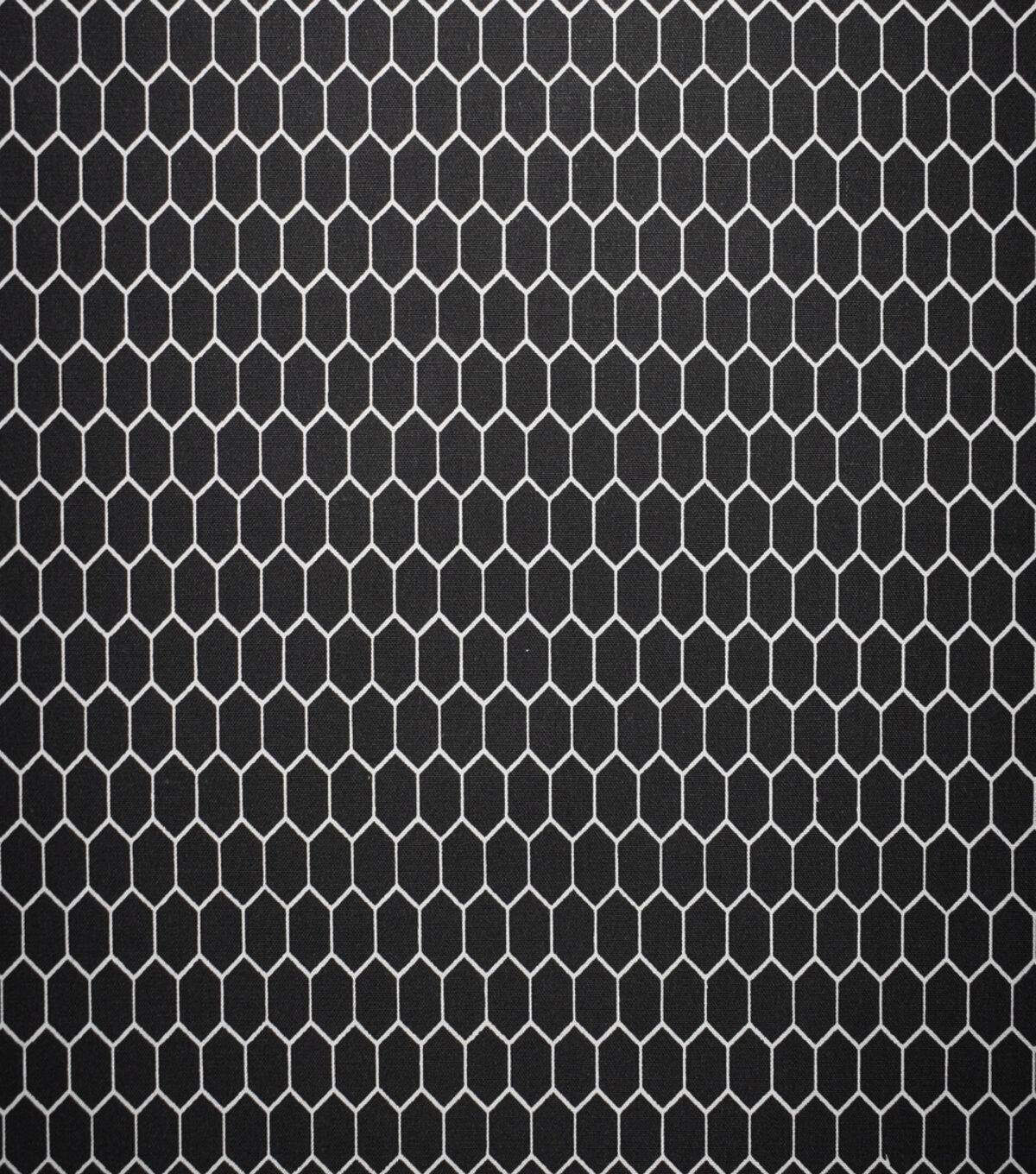 White Honeycomb on Black Quilt Cotton Fabric by Quilter's Showcase