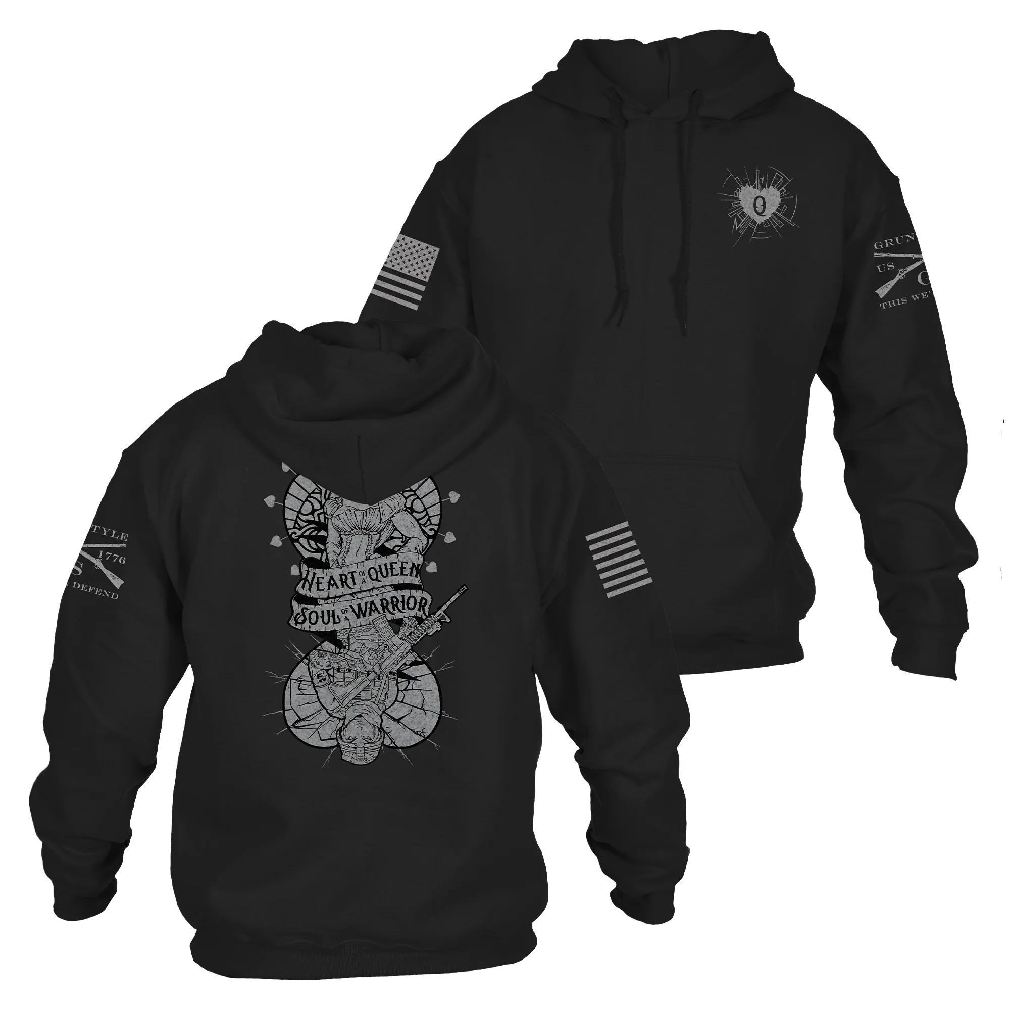 Women's Heart and Soul of a Warrior Hoodie - Black