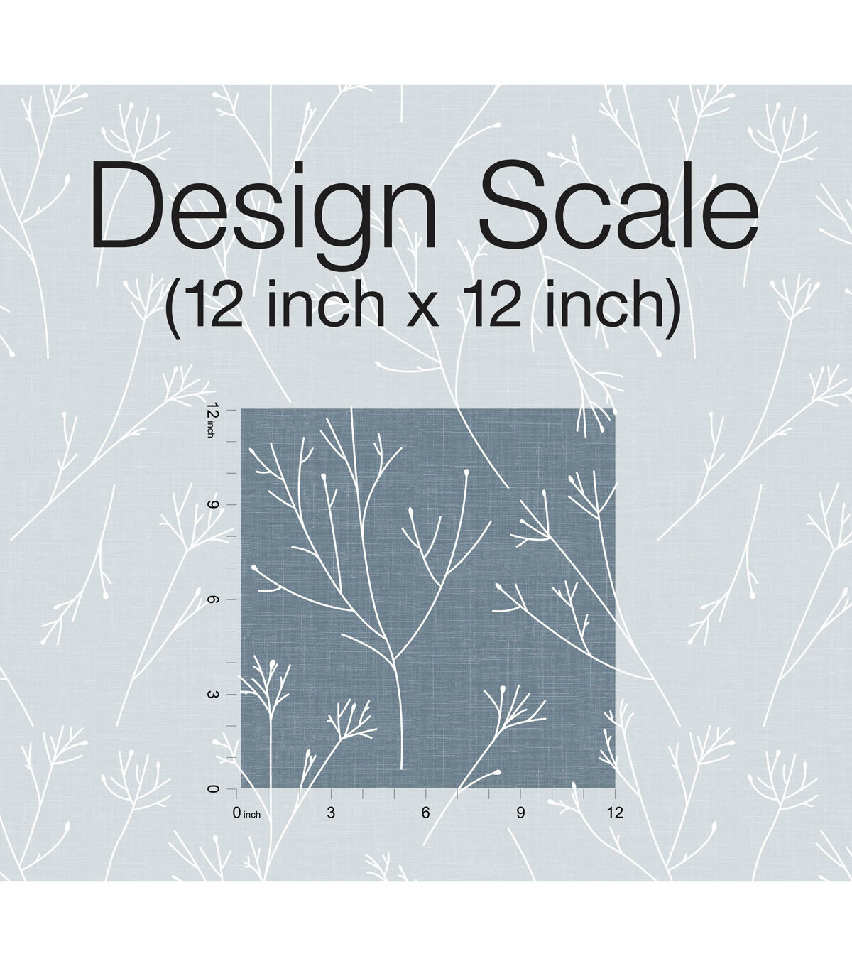 RoomMates 20.5 x 16.5' Blue Twigs Peel & Stick Wallpaper