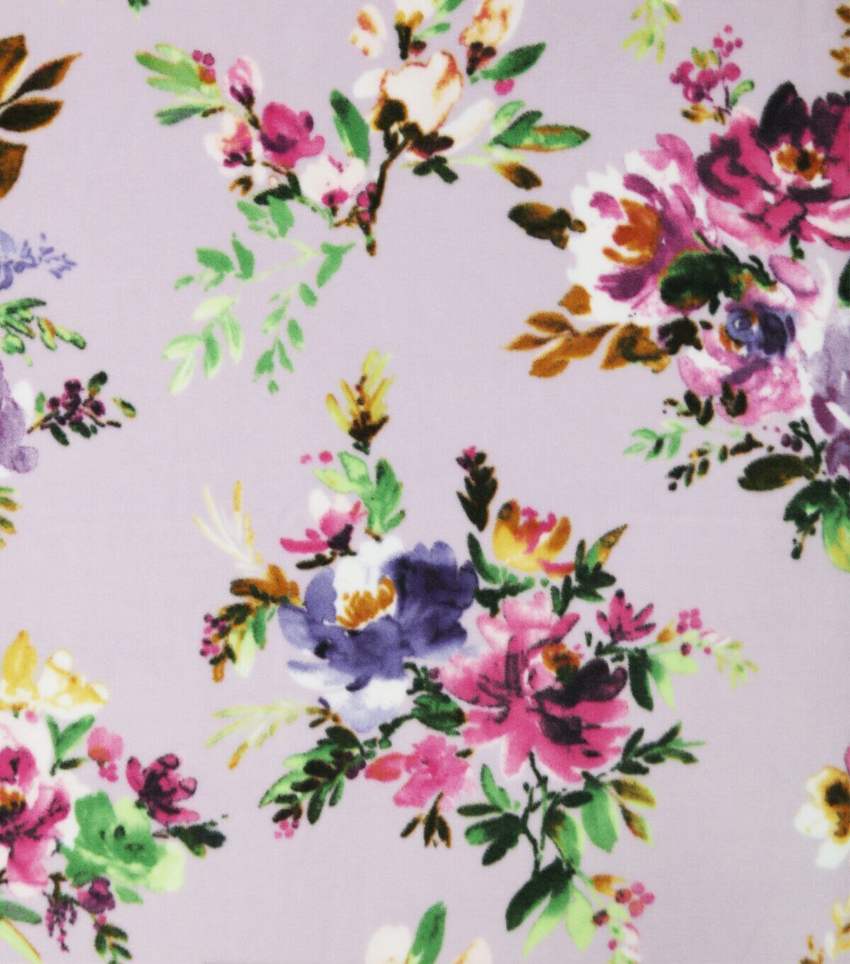 Floral Bunches on Pink Anti Pill Fleece Fabric