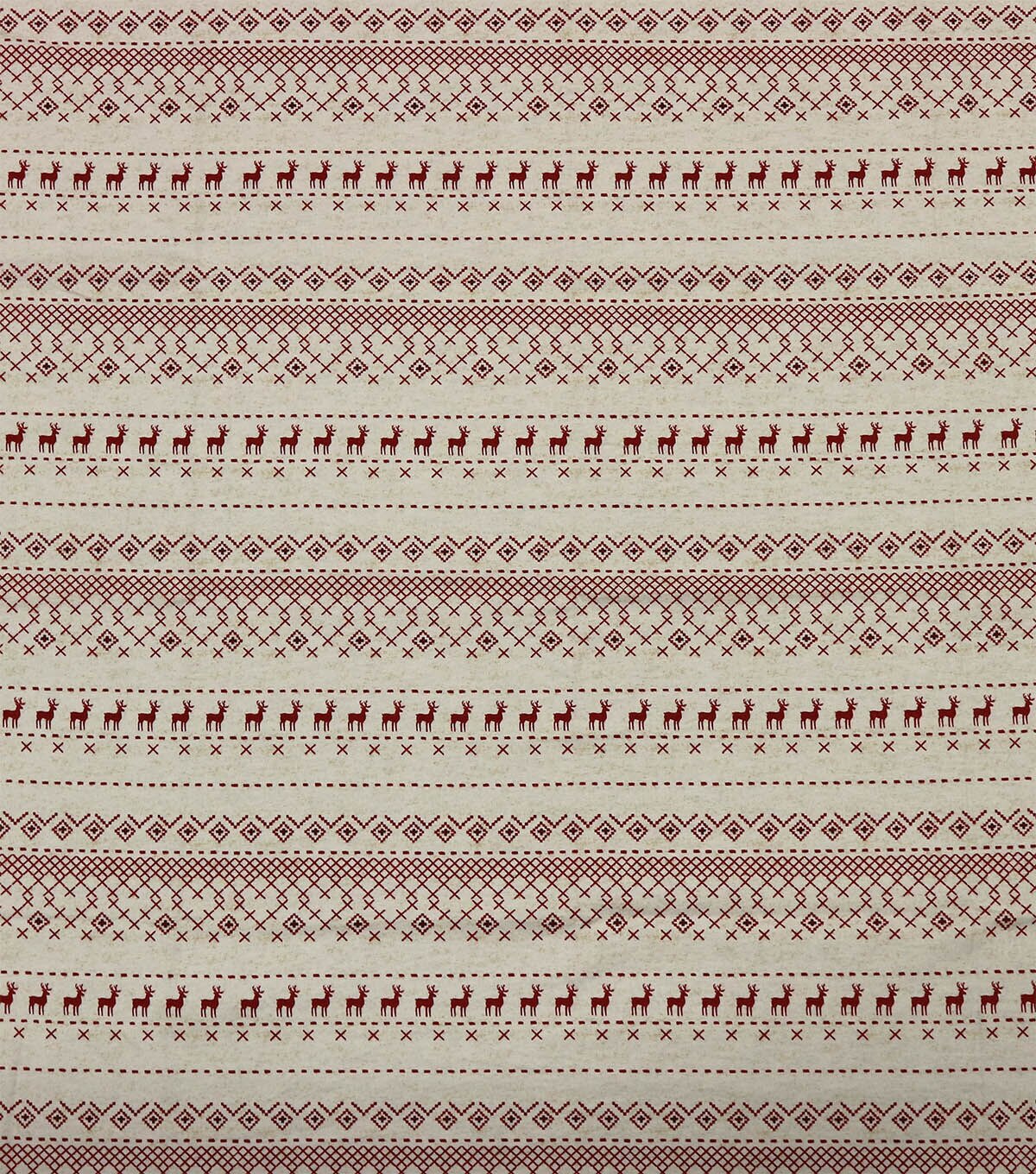 Red Fair Isle Super Snuggle Christmas Flannel Fabric