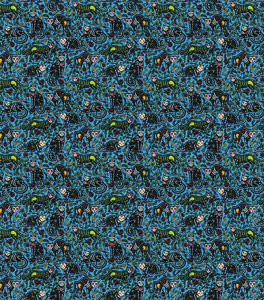 Skeleton Cat Super Snuggle Flannel Fabric