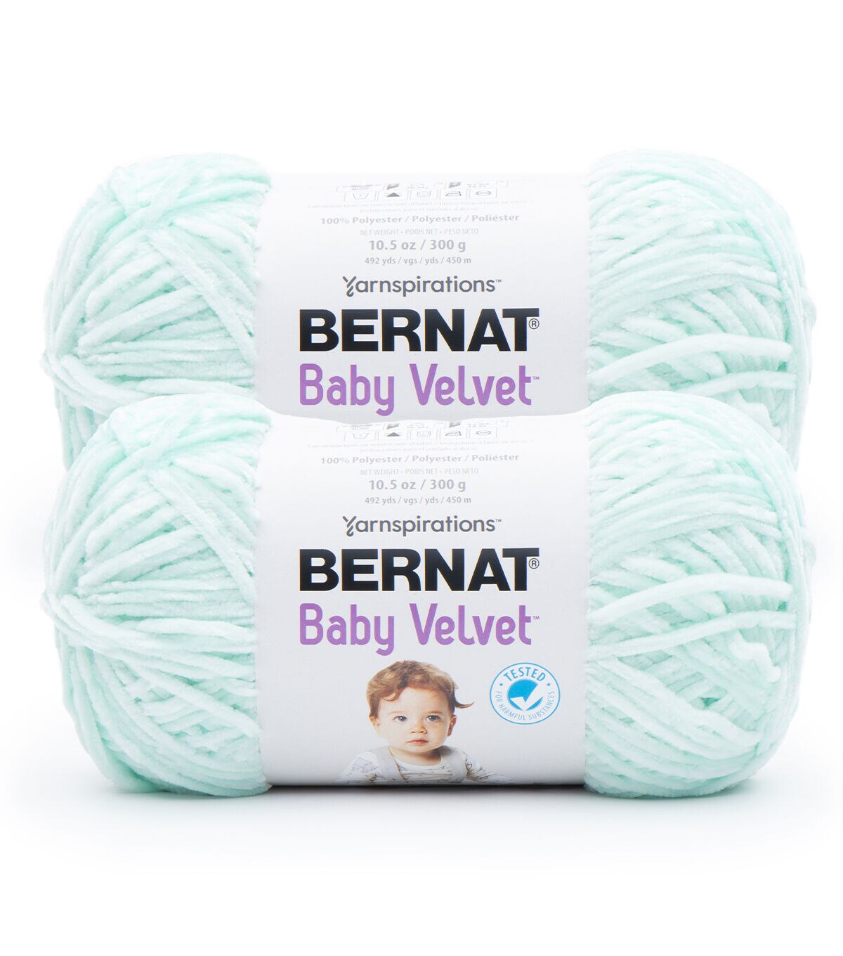 Bernat Velvet Baby 492yds Worsted Polyester Yarn 2 Bundle