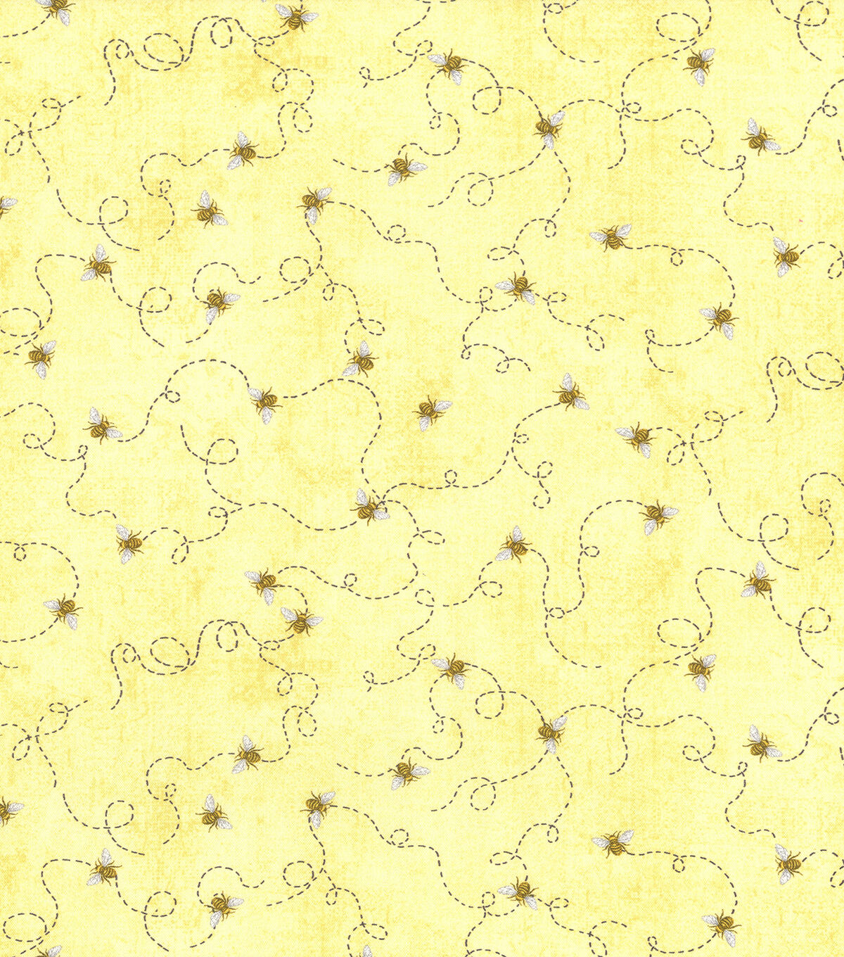 Hi Fashion Bee On Yellow Premium Cotton Fabric