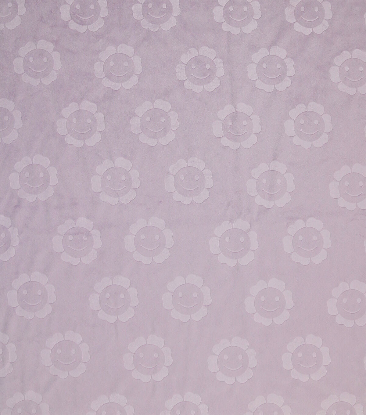 Spring Embossed Happy Blooms on Purple Soft & Minky Fleece Fabric