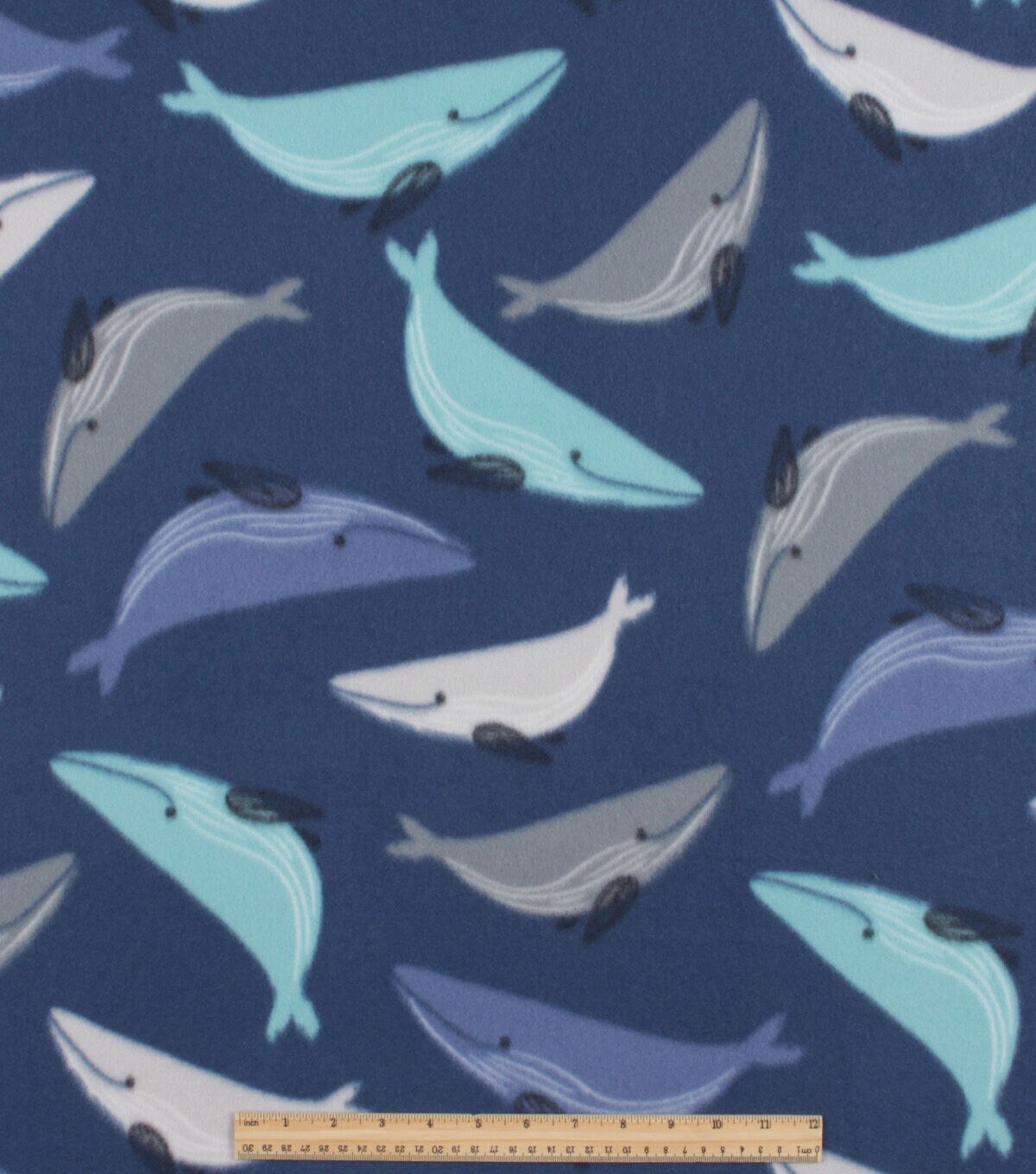 Whales Blizzard Prints Fleece Fabric