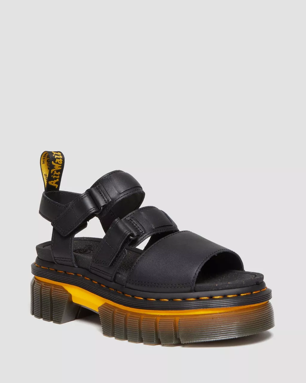 DR MARTENS Ricki Contrast Sole Leather 3-Strap Platform Sandals