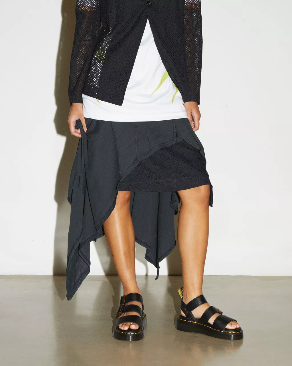 DR MARTENS Gryphon Quad Leather Platform Sandals