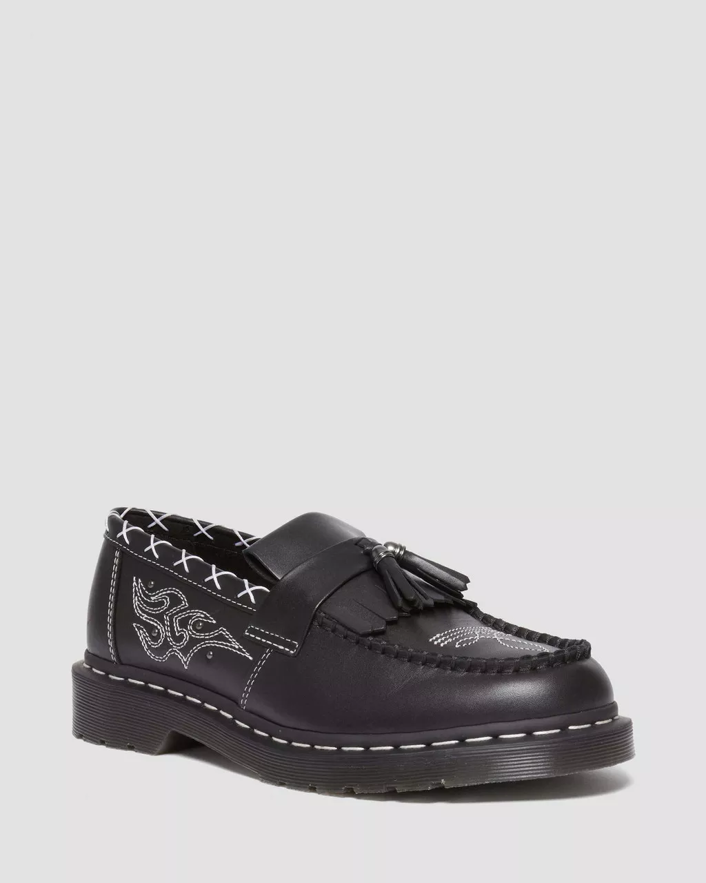 DR MARTENS Adrian Contrast Stitch Leather Tassel Loafers