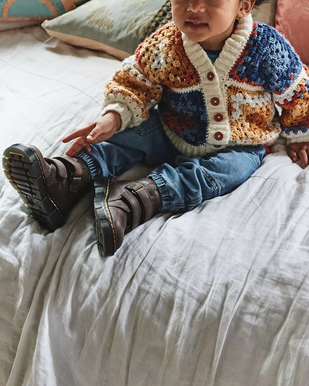 DR MARTENS Toddler Raffe Easy-On Leather Boots