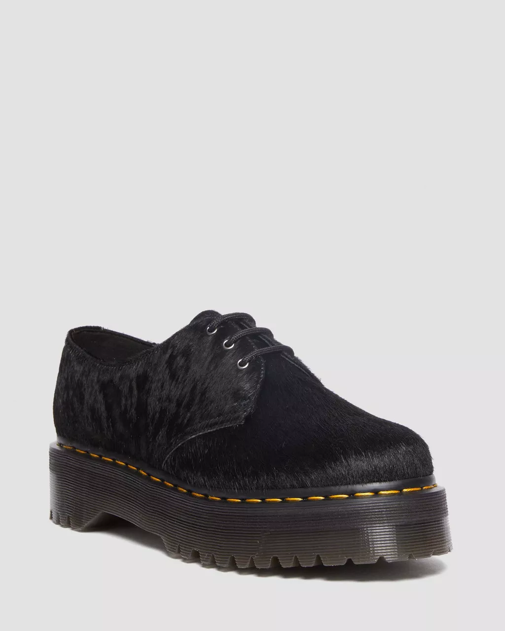 DR MARTENS 1461 Quad Hair-On Platform Shoes