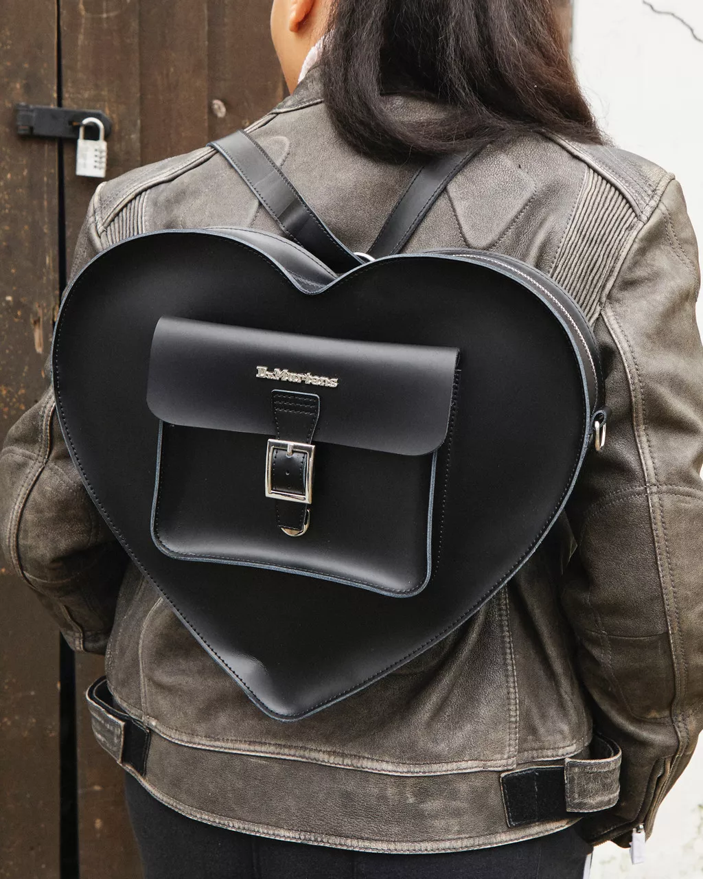 DR MARTENS Large Leather Heart Shaped Bag