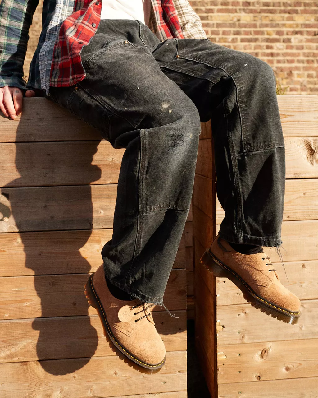 DR MARTENS 1461 Bex Made In England Tufted Suede Shoes