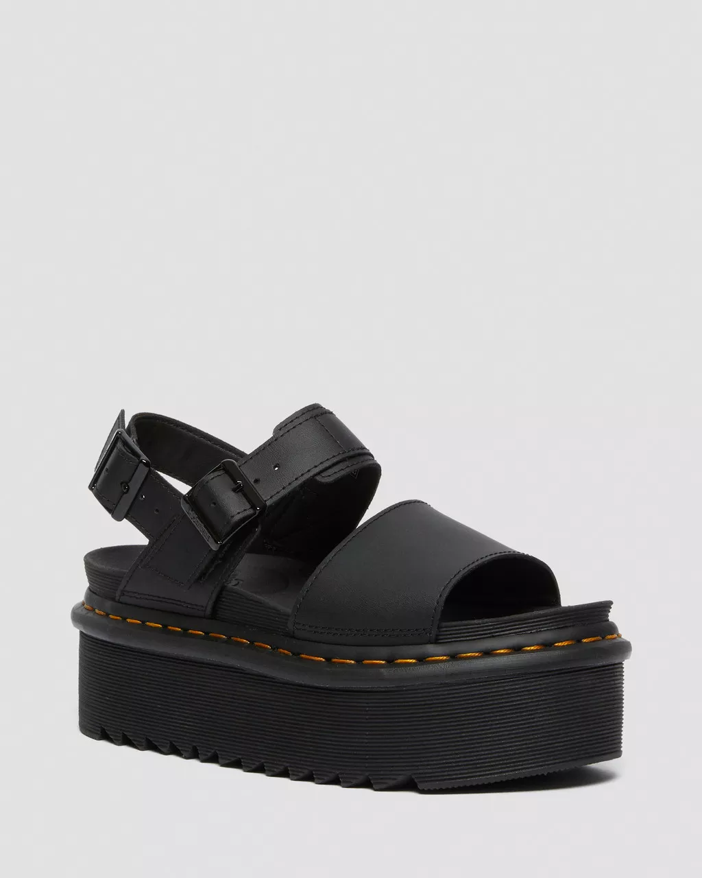 DR MARTENS Voss Quad Leather Strap Platform Sandals