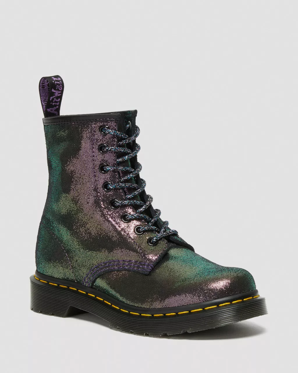 DR MARTENS 1460 Disco Iridescent Suede Lace Up Boots
