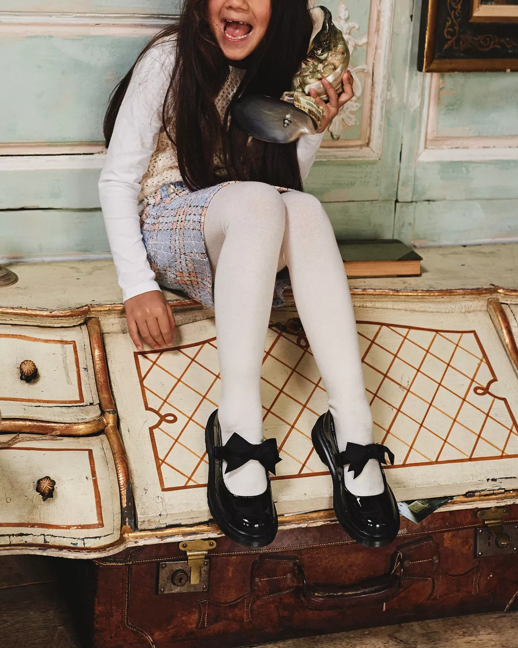 DR MARTENS Junior Maccy II Patent Leather Mary Jane Shoes