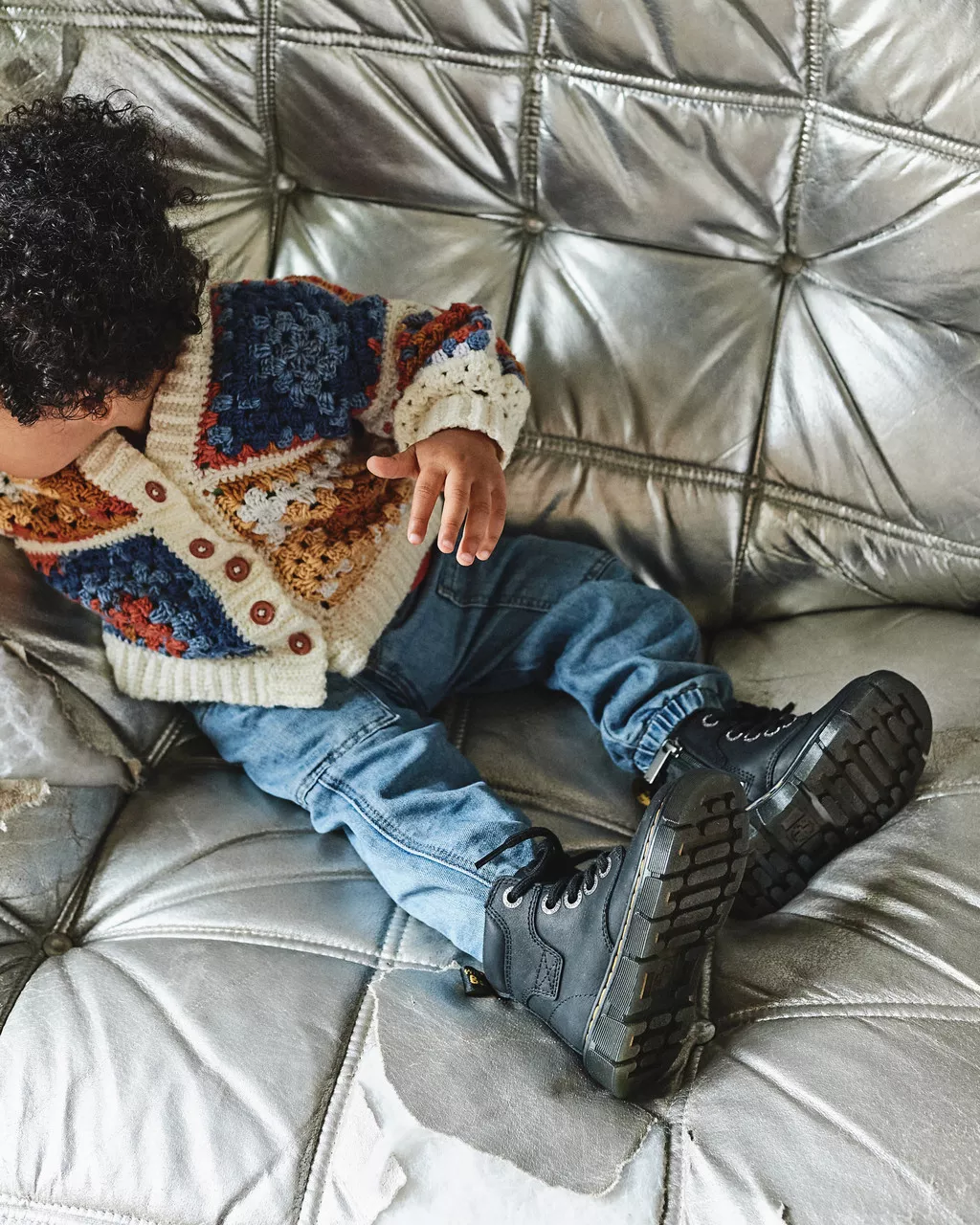 DR MARTENS Toddler Raffe Leather Ankle Boots