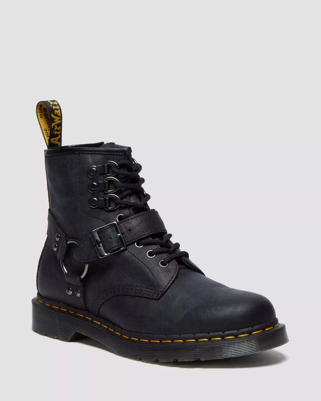 DR MARTENS 1460 Buckle Harness Leather Lace Up Boots
