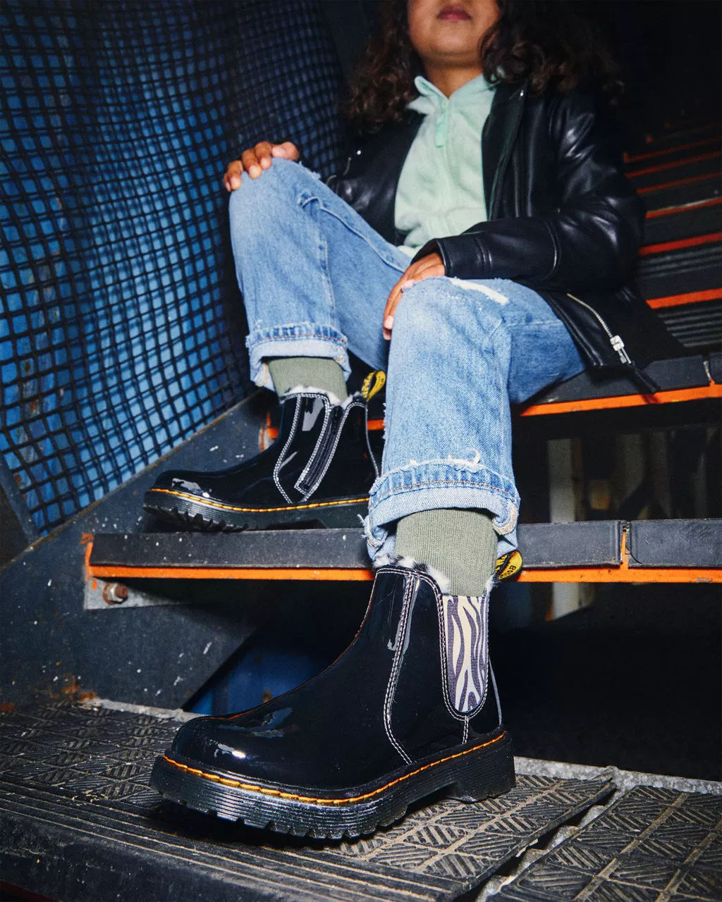 DR MARTENS Junior 2976 Leonore Patent Leather Chelsea Boots