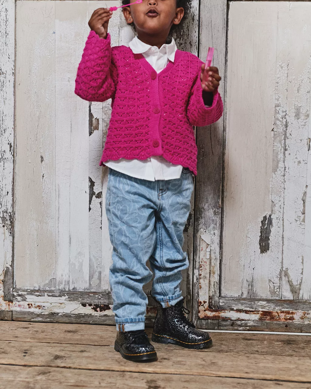 DR MARTENS Toddler 1460 Glitter Lace Up Boots