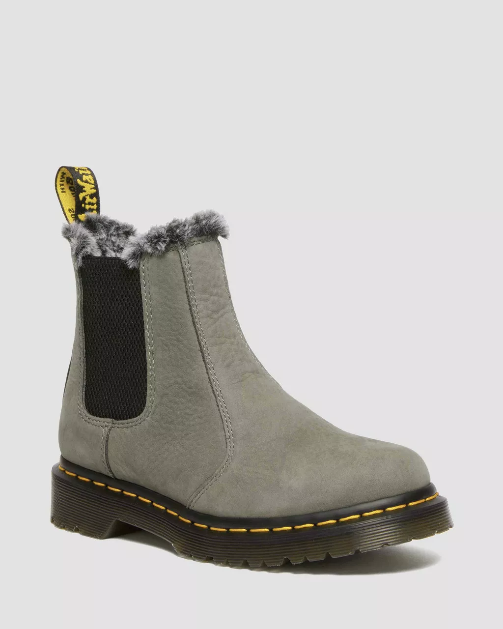 DR MARTENS 2976 Leonore Faux Fur Lined Nubuck Chelsea Boots