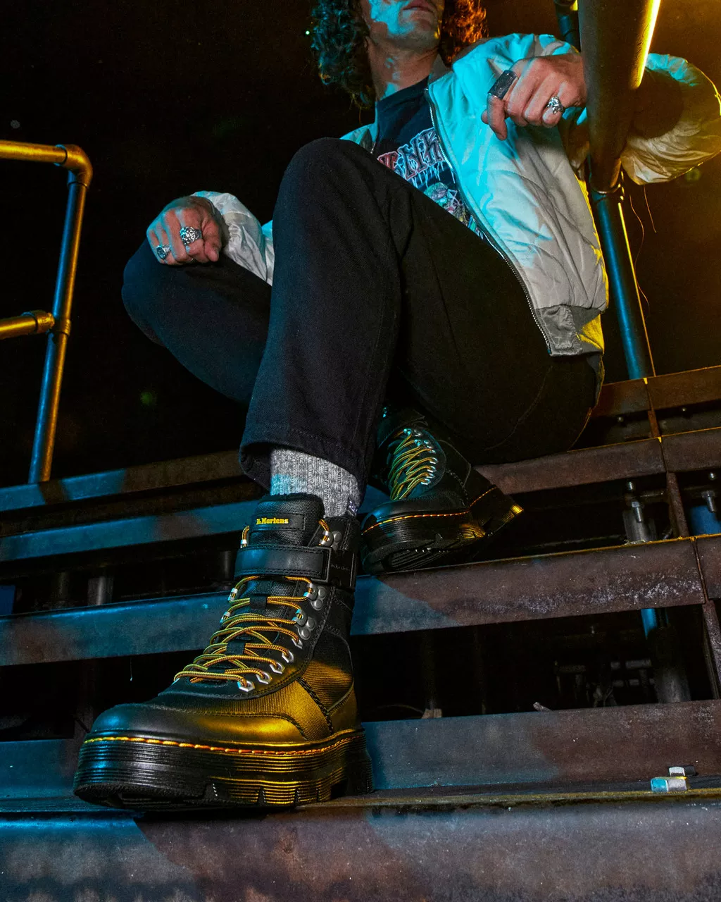 DR MARTENS Combs Tech Faux Fur-Lined Utility Boots