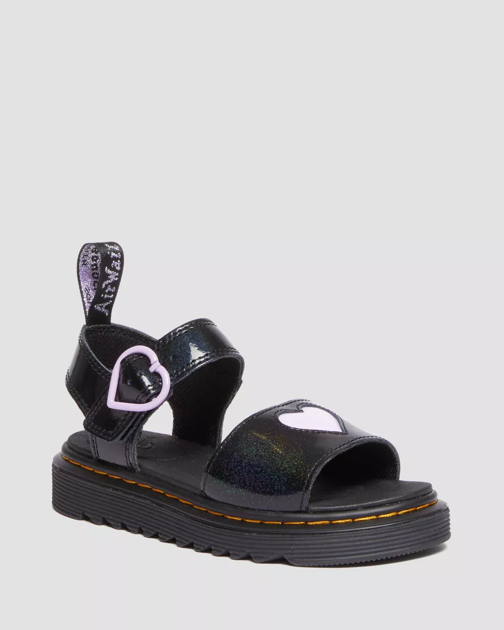 DR MARTENS Junior Marlowe Galaxy Shimmer Heart Sandals