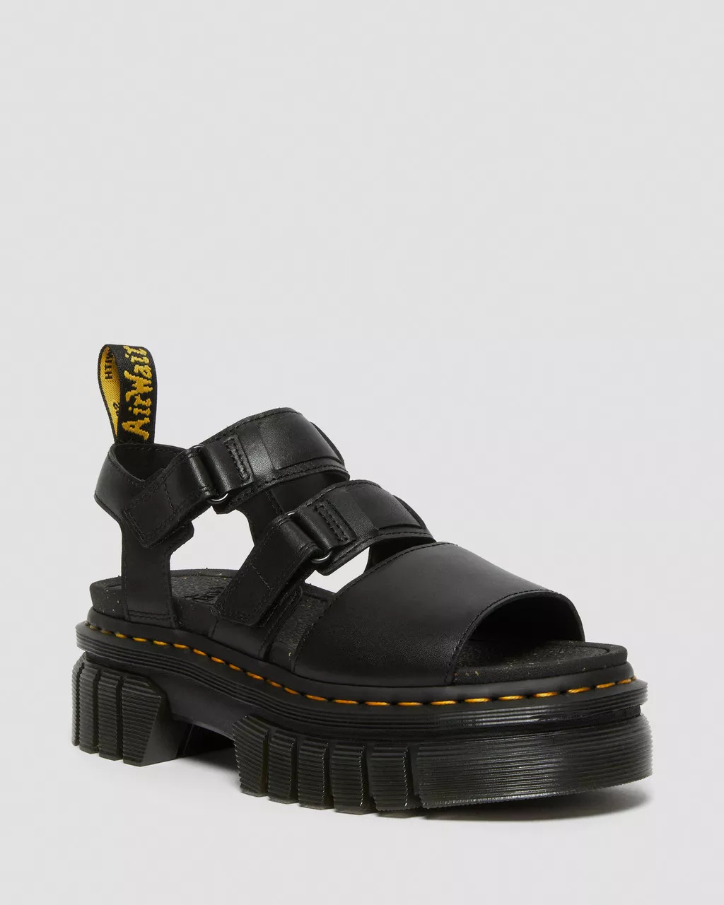 DR MARTENS Ricki Nappa Lux Leather 3-Strap Platform Sandals