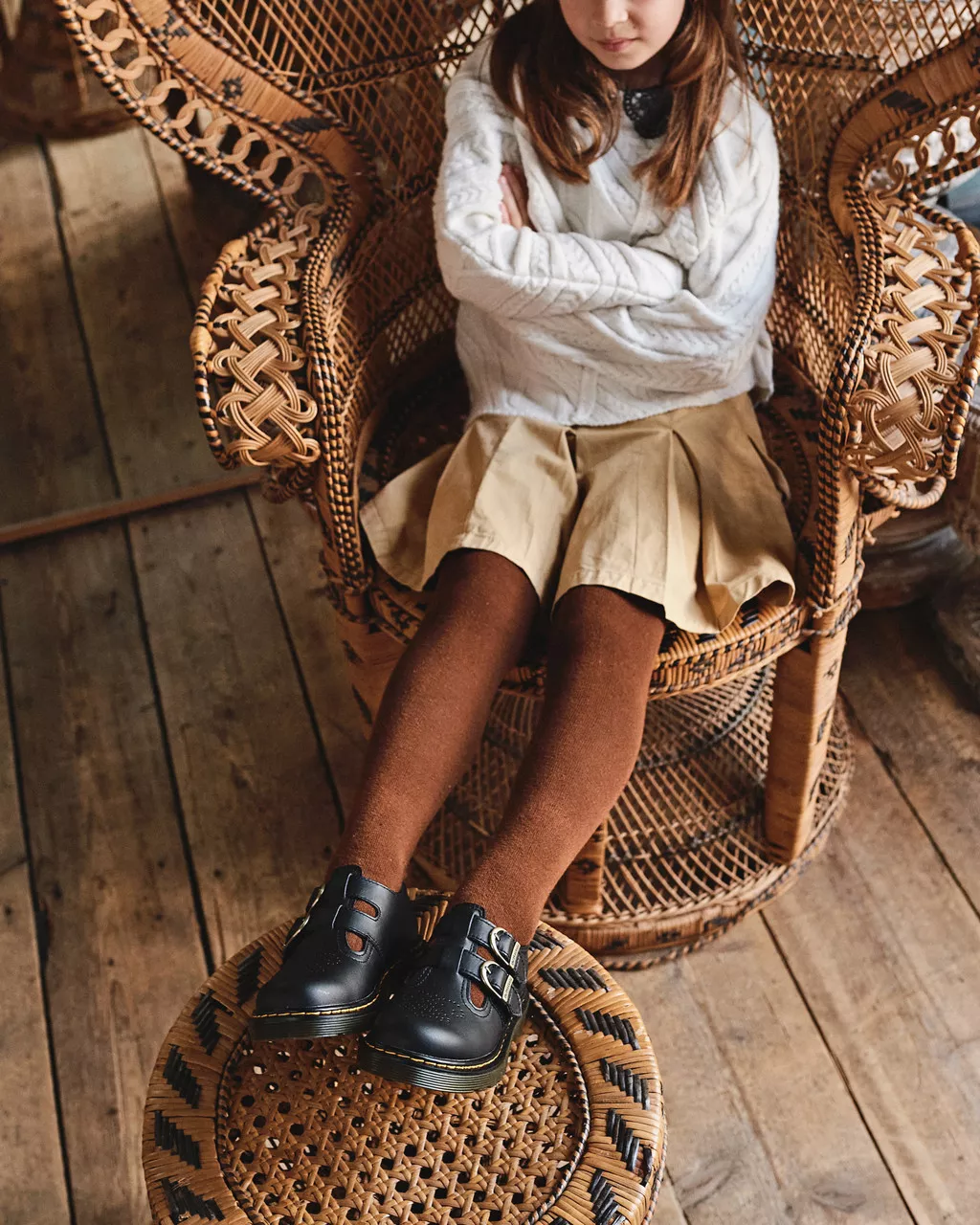 DR MARTENS Junior 8065 Softy T Leather Mary Jane Shoes