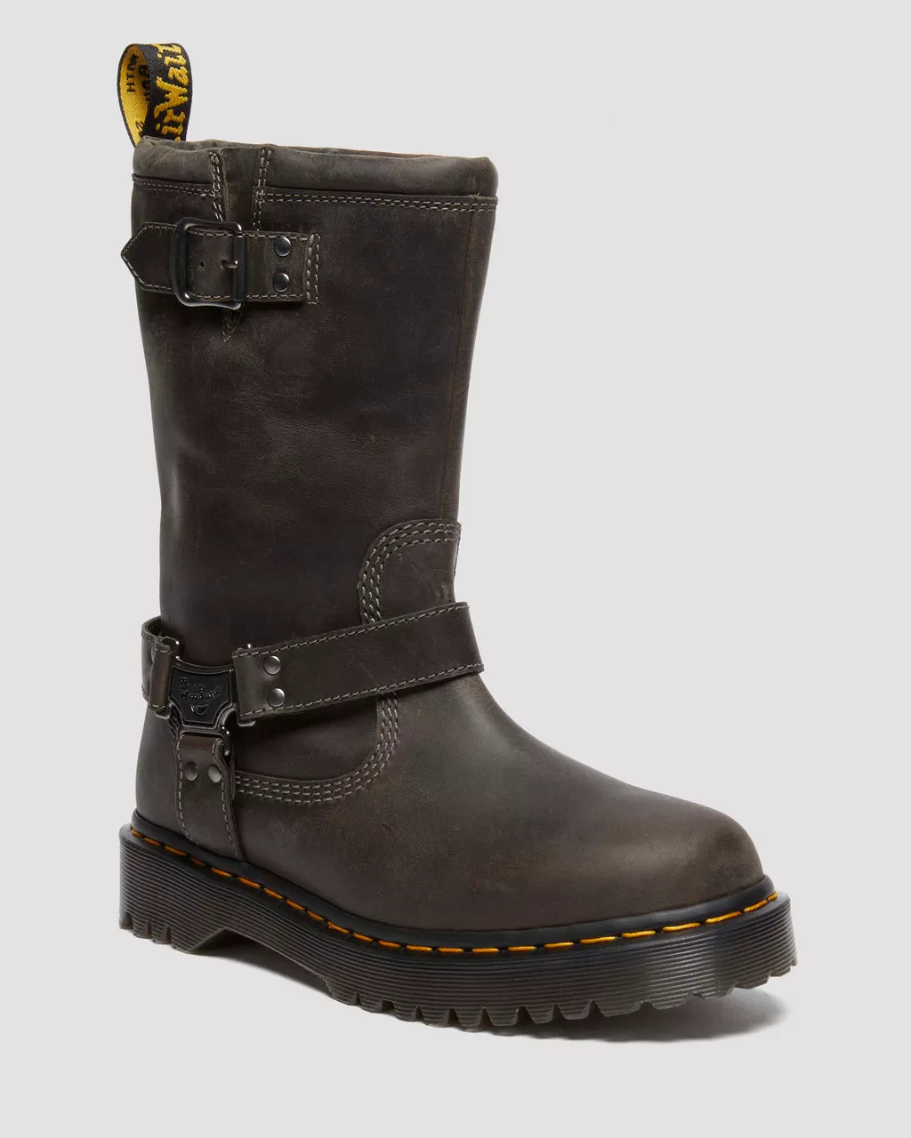 DR MARTENS Anistone Tall Leather Biker Boots