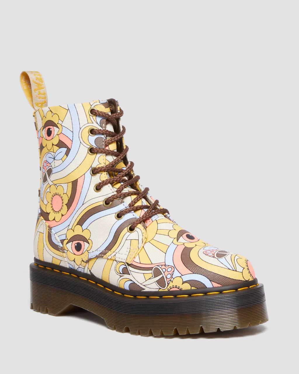 DR MARTENS Jadon Retro Ray Canvas Vegan Platform Boots