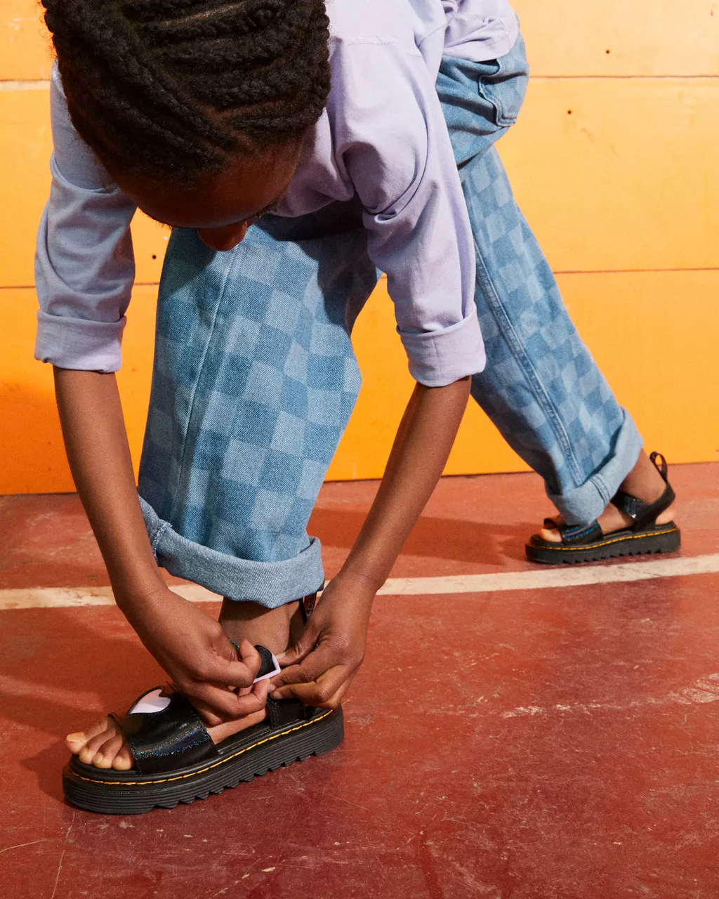 DR MARTENS Junior Marlowe Galaxy Shimmer Heart Sandals