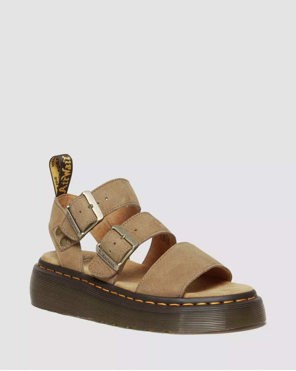 DR MARTENS Gryphon Tumbled Nubuck Leather Platform Sandals