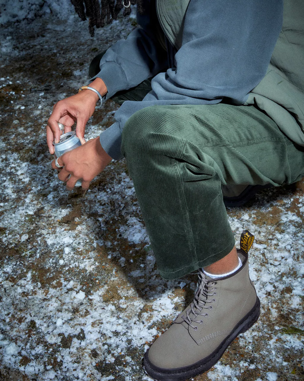 DR MARTENS 1460 Milled Nubuck Leather Lace Up Boots