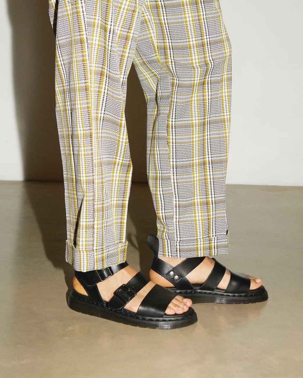 DR MARTENS Gryphon Brando Leather Strap Sandals