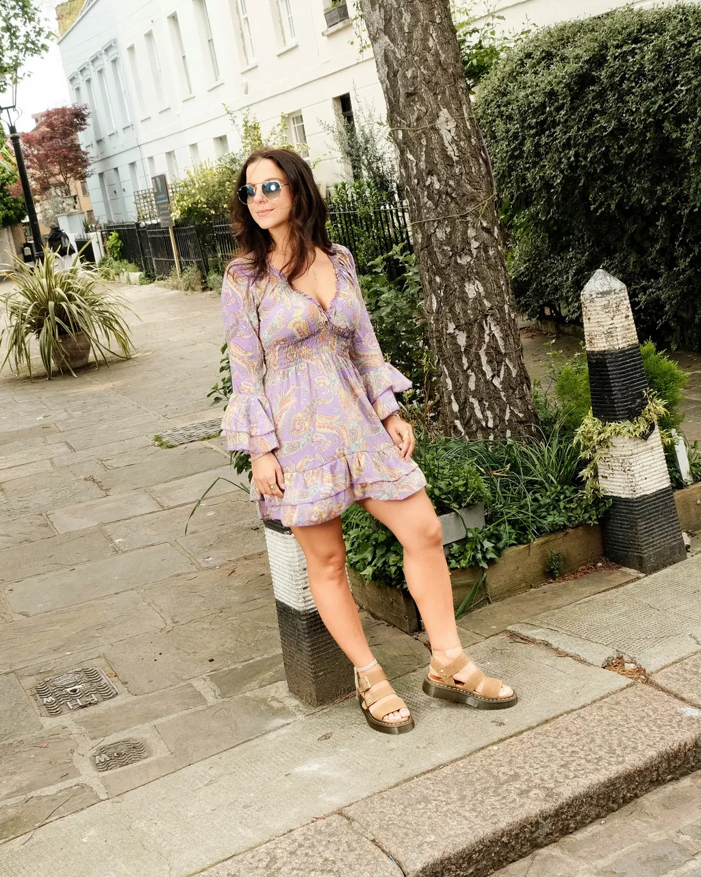 DR MARTENS Gryphon Tumbled Nubuck Leather Platform Sandals