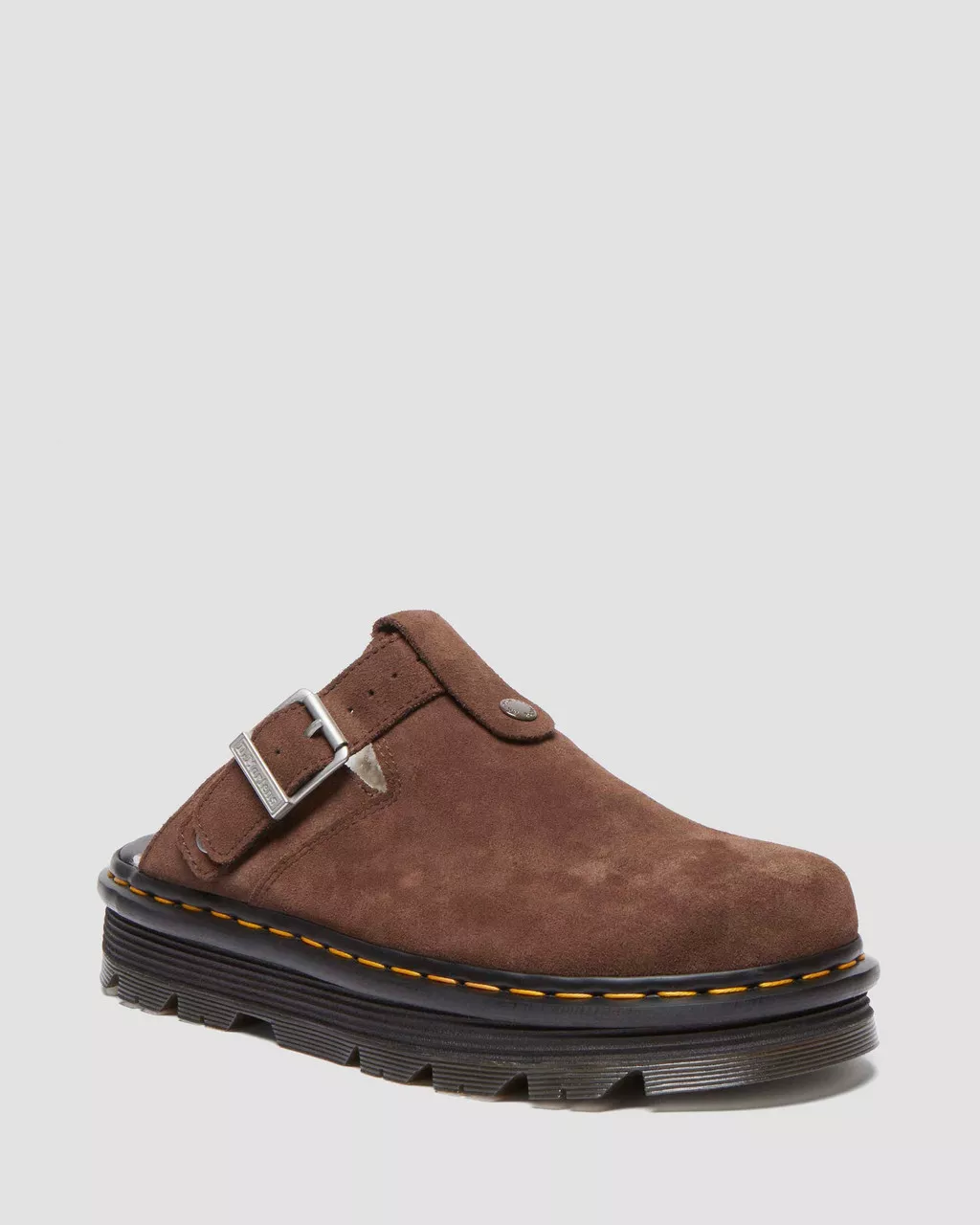 DR MARTENS Zebzag Suede Fleece-Lined Platform Mules