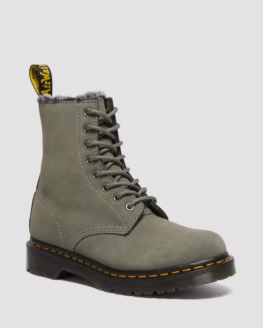 DR MARTENS 1460 Serena Faux Fur Lined Nubuck Lace Up Boots