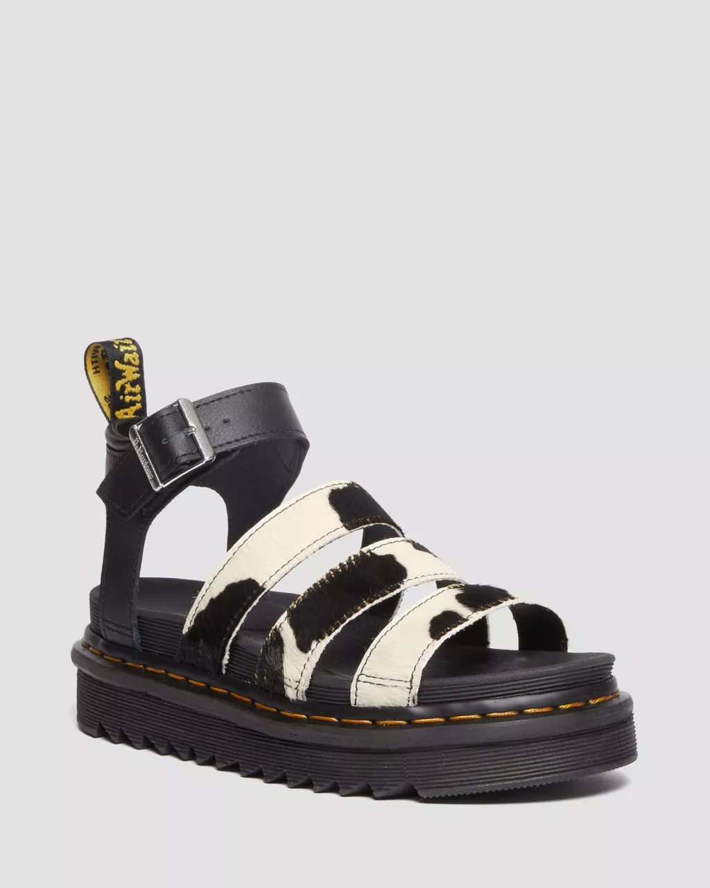 DR MARTENS Blaire Hair-On Cow Print Sandals