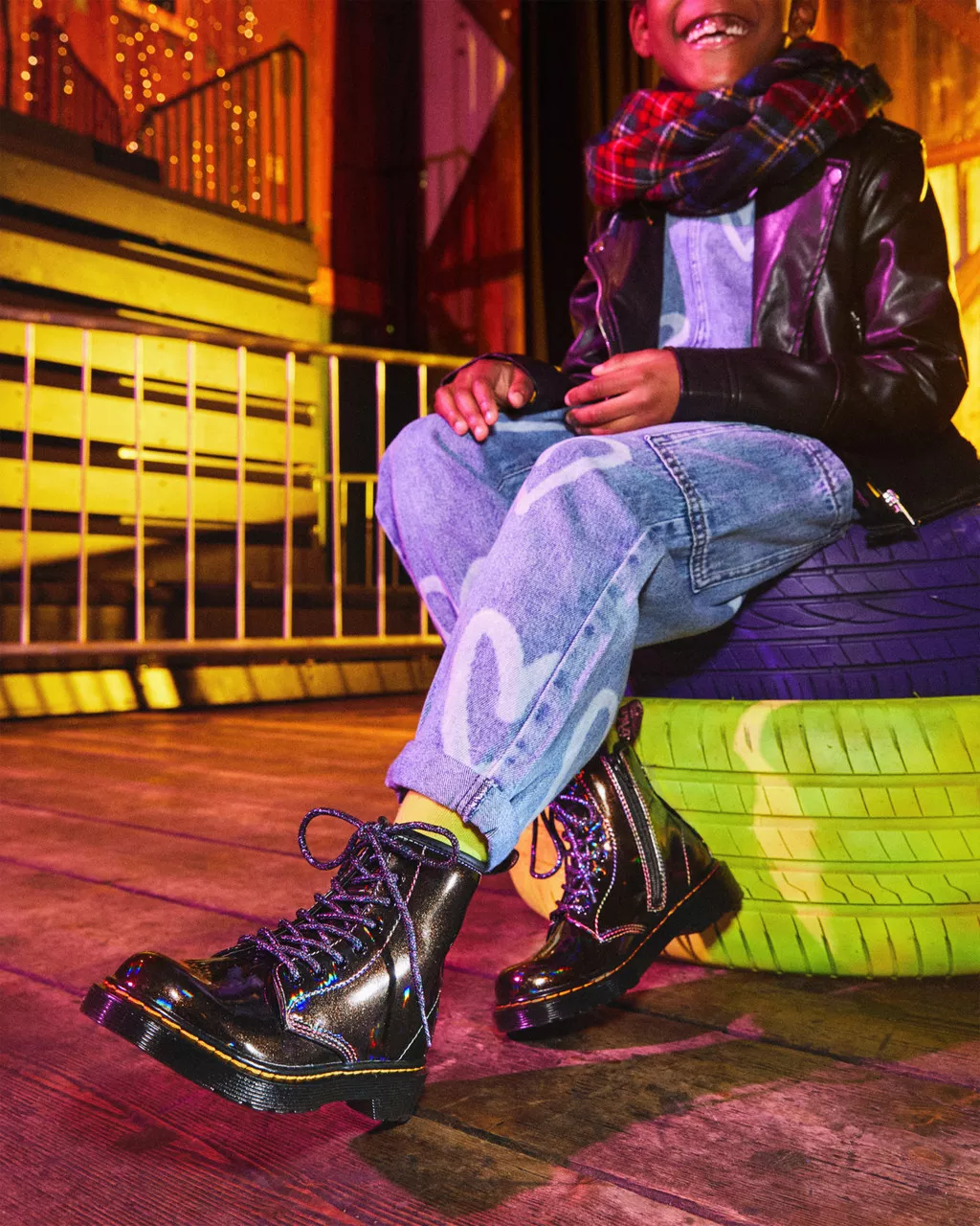 DR MARTENS Junior 1460 Sparkle Rays Boots