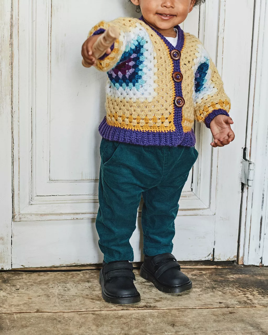 DR MARTENS Toddler Raffe Leather Strap Shoes