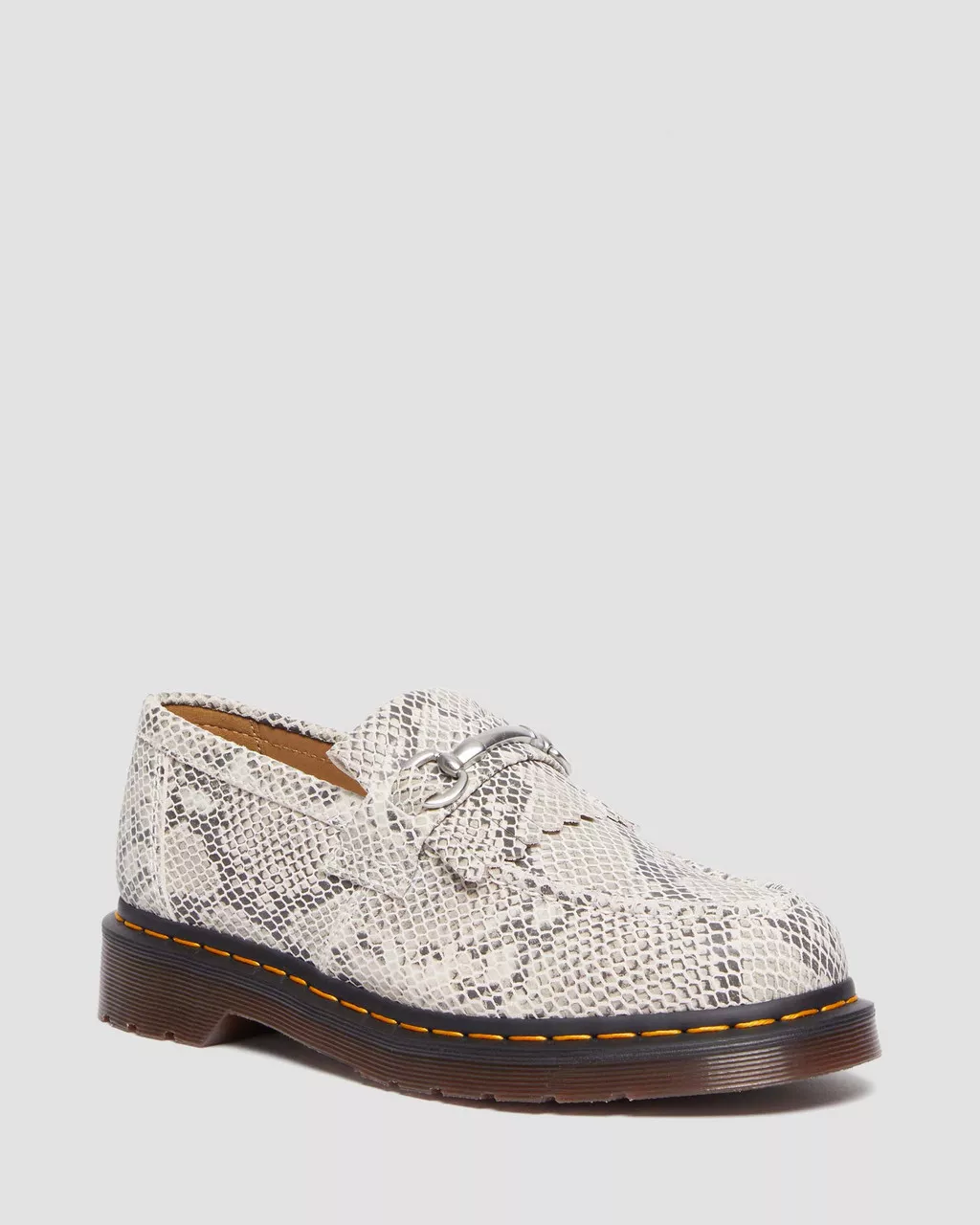 DR MARTENS Adrian Snaffle Python Print Suede Loafers