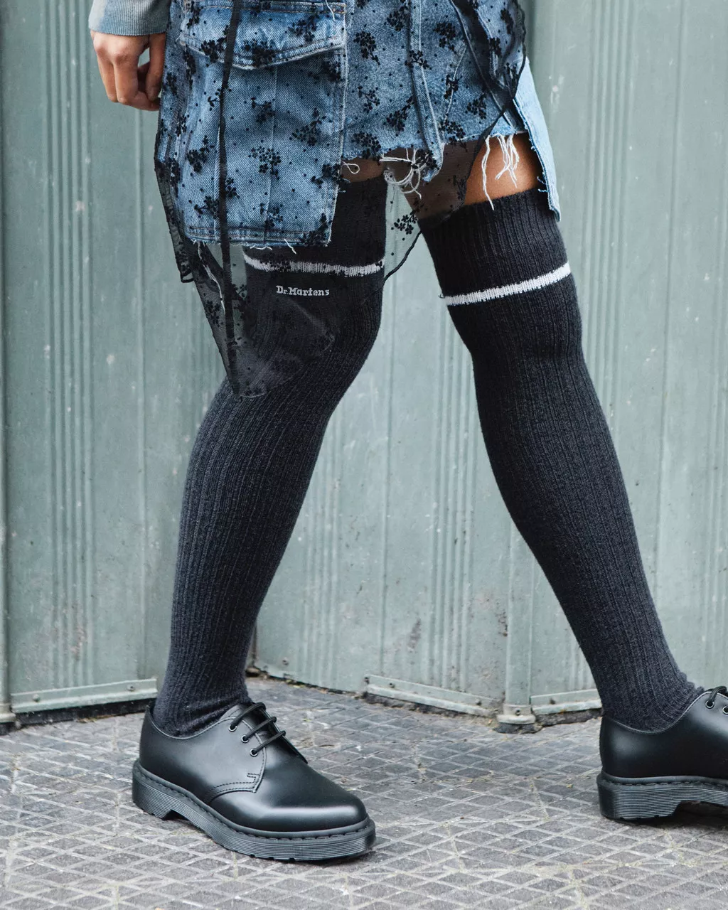 DR MARTENS Marl Long Organic Cotton Blend Socks