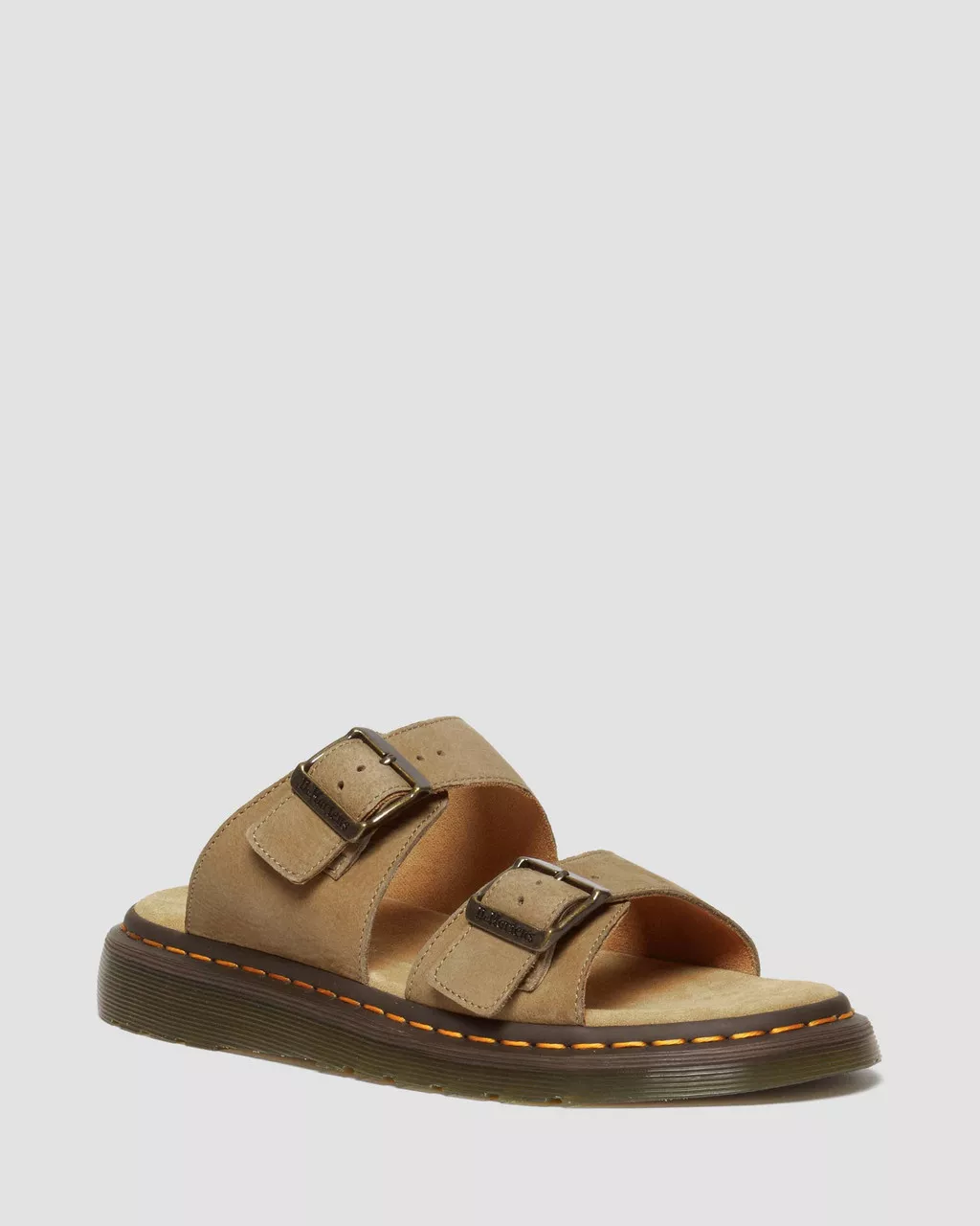 DR MARTENS Josef Nubuck Leather Buckle Slide Sandals