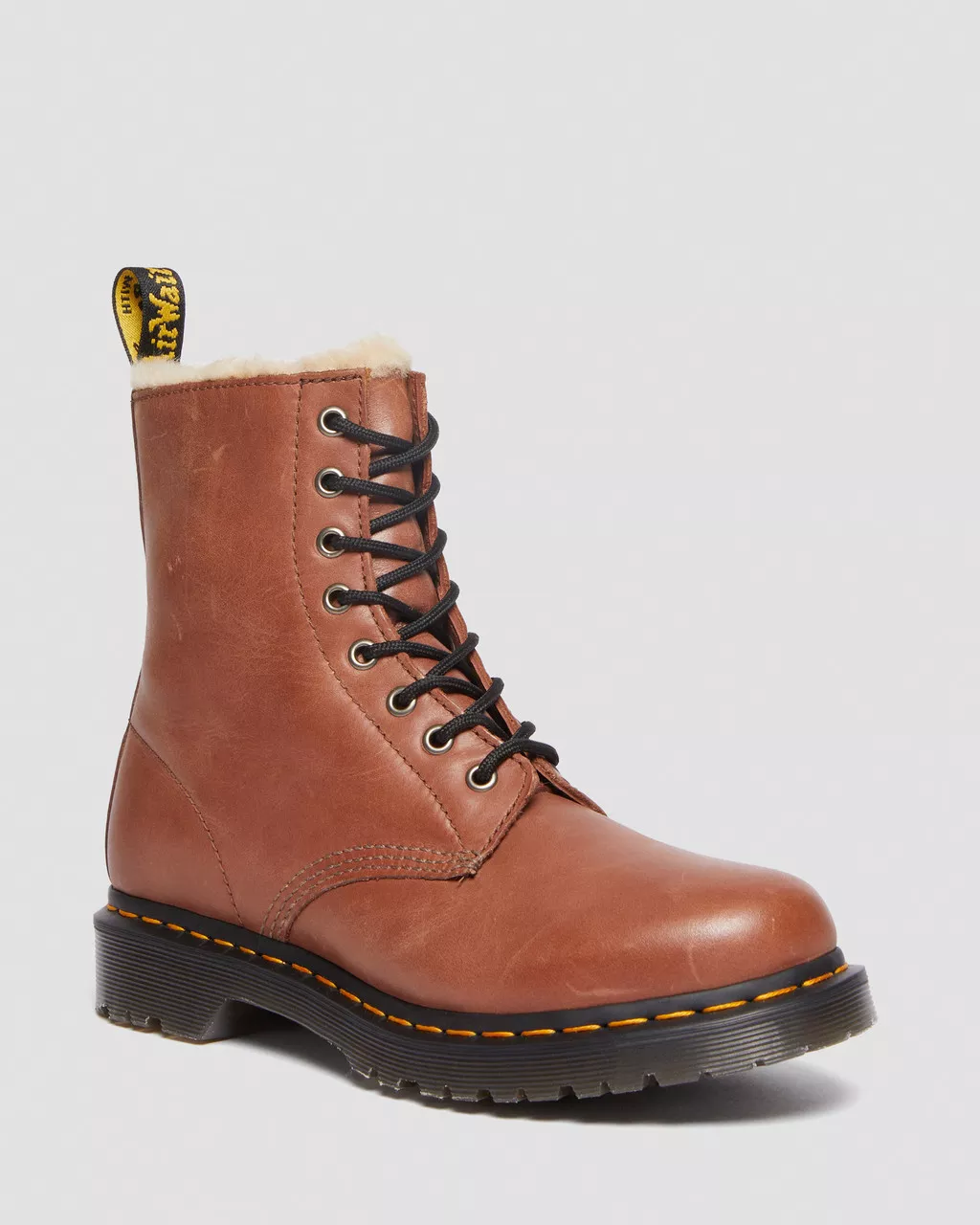DR MARTENS 1460 Serena Faux Fur Lined Leather Lace Up Boots