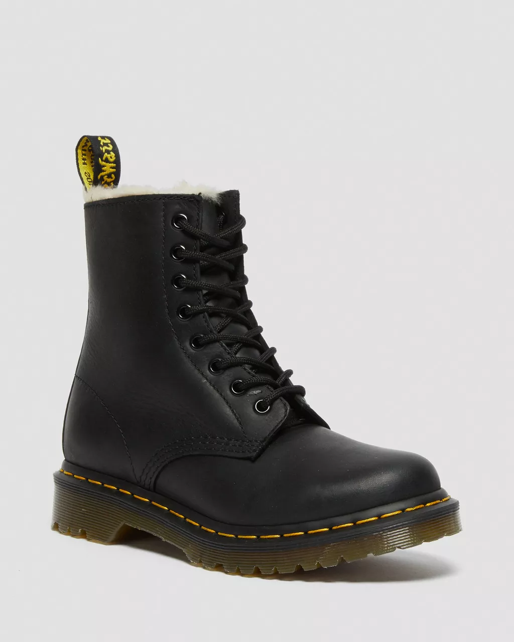 DR MARTENS 1460 Serena Faux Fur Lined Leather Lace Up Boots