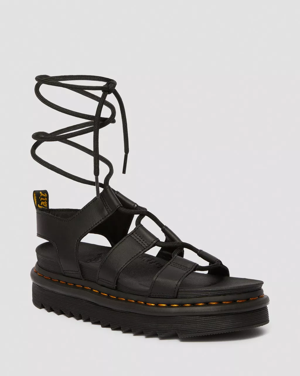 DR MARTENS Nartilla Hydro Leather Lace Up Gladiator Sandals